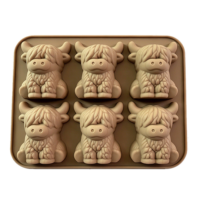 🐮 Mini-Eiswürfelform „Highland Cow“ – Niedliche 3D-Eiswürfel für Getränke, Partys und Geschenke