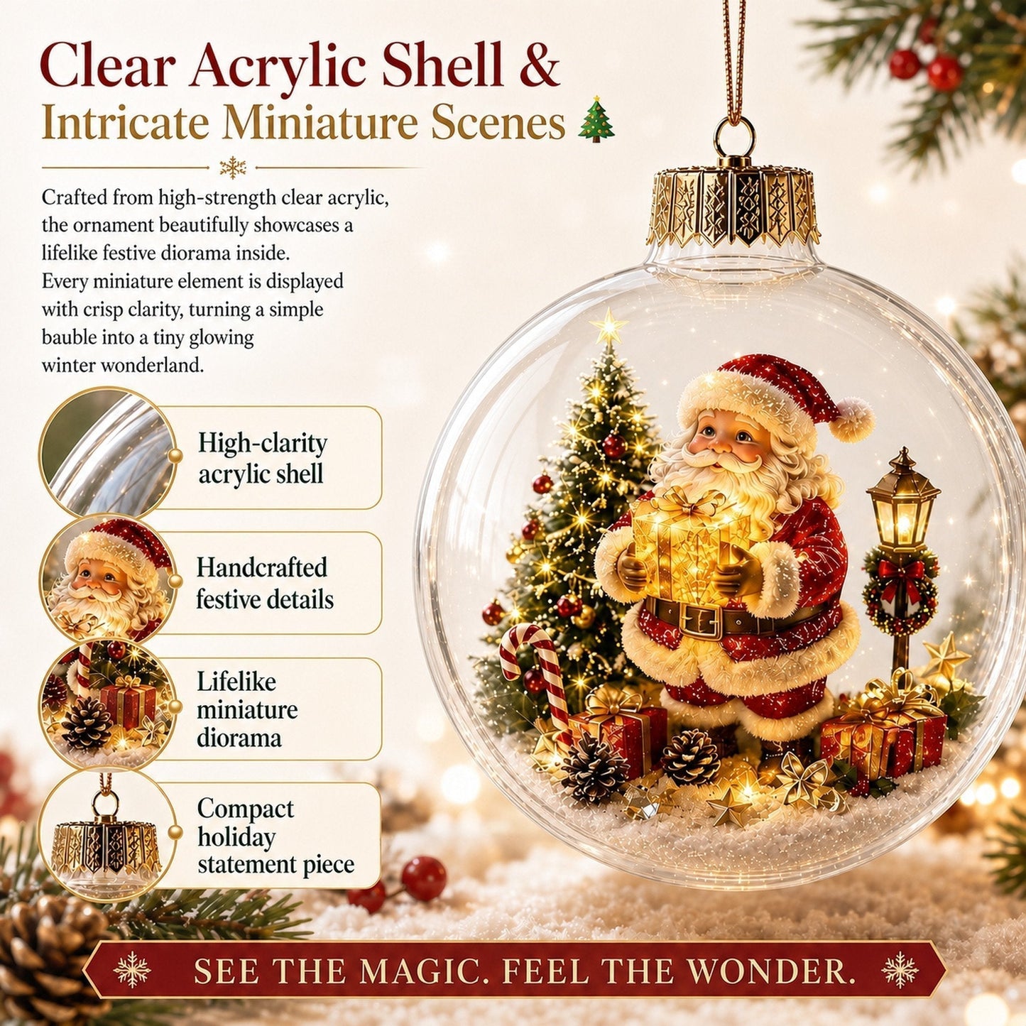 🎄Leuchtendes Weihnachts-Diorama-Ornament – Eine winzige Winterwelt in deiner Handfläche👼