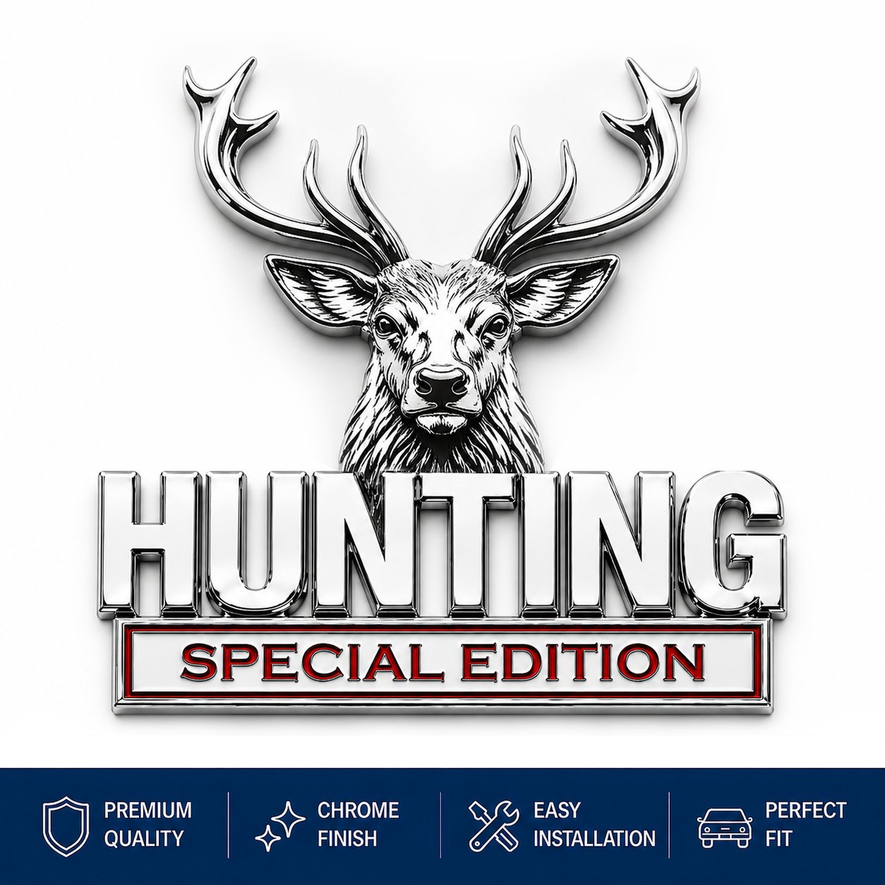 🦌 HUNTING Special Edition Emblem – Hochwertiges 3D-Metall-Autoemblem für Jagdbegeisterte