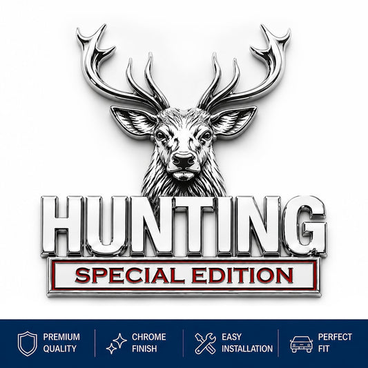 🦌 HUNTING Special Edition Emblem – Hochwertiges 3D-Metall-Autoemblem für Jagdbegeisterte
