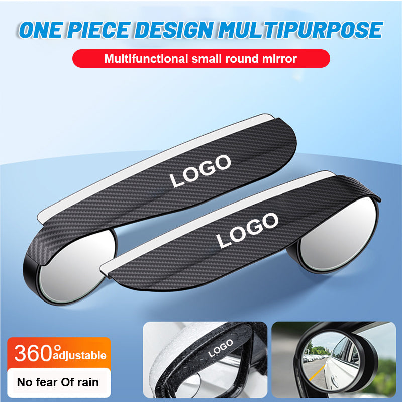 Kleiner runder Rückspiegel mit regenabweisenden Augenbrauen (1 Paar)