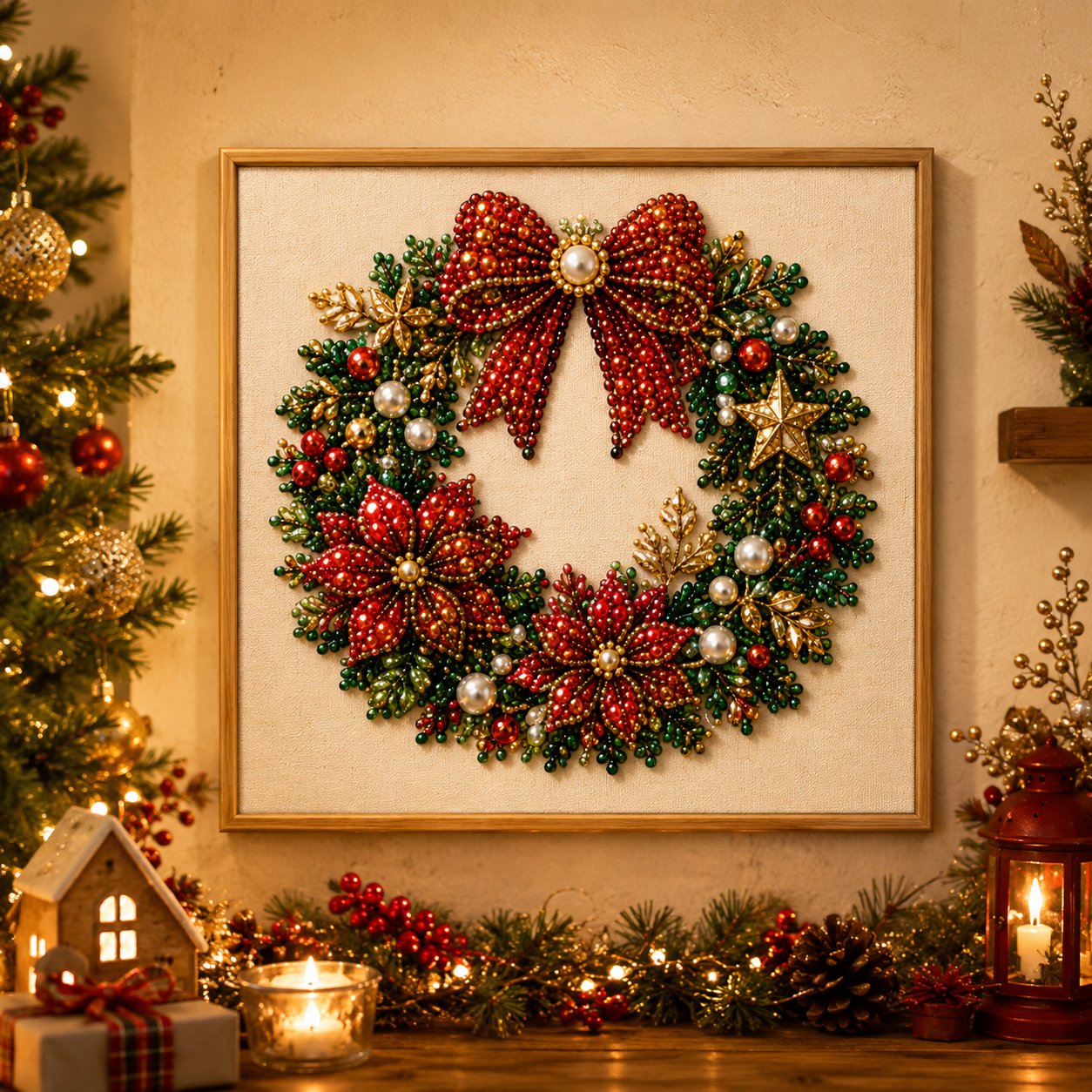 🧘Entspannend & für Anfänger geeignet – 🎨💎DIY-Weihnachts-Perlen-Diamantmalerei-Set