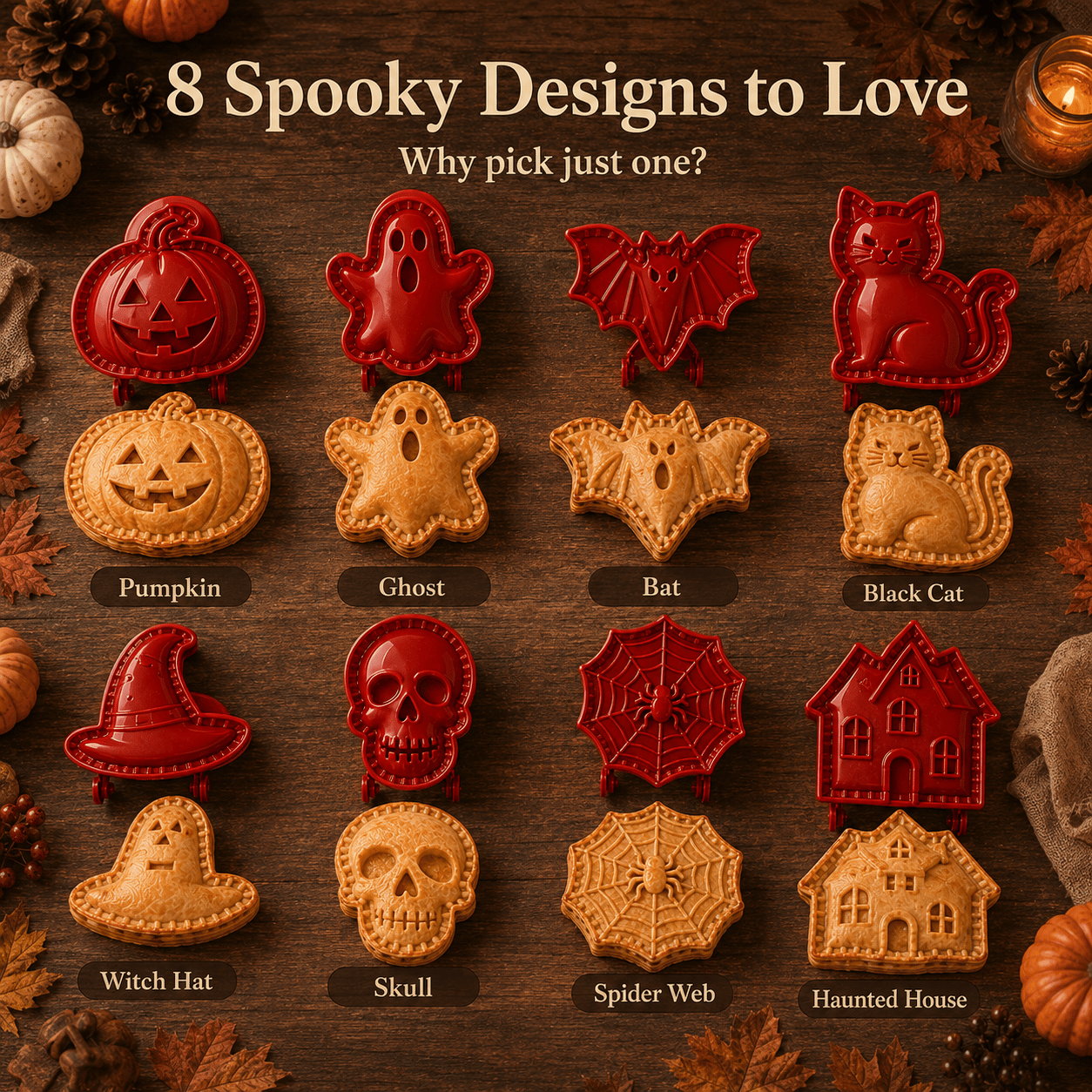 🎃 8-teiliges Halloween-Set mit Mini-Hand-Pie-Formen