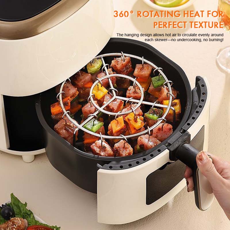 🔥 Spießhalter für die Heißluftfritteuse | 360° gleichmäßiges Garen, knusprig und saftig! 🍢