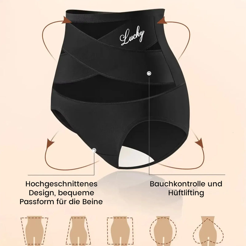 Plus-Size-Unterwäsche mit hohem Bund, starker Bauchkontrolle und atmungsaktiven Mesh-Einsätzen