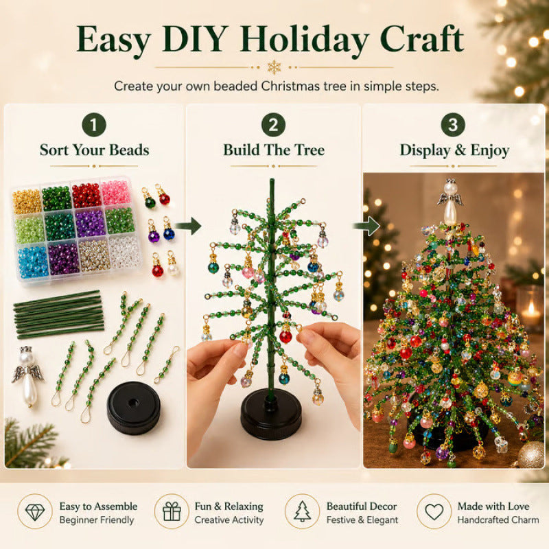 DIY-Bastelset für einen Weihnachtsbaum mit Perlen