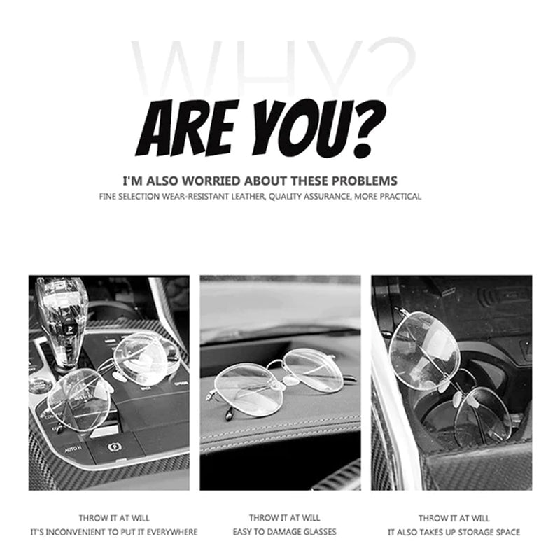 Maßgefertigter multifunktionaler Brillenclip aus Wildleder