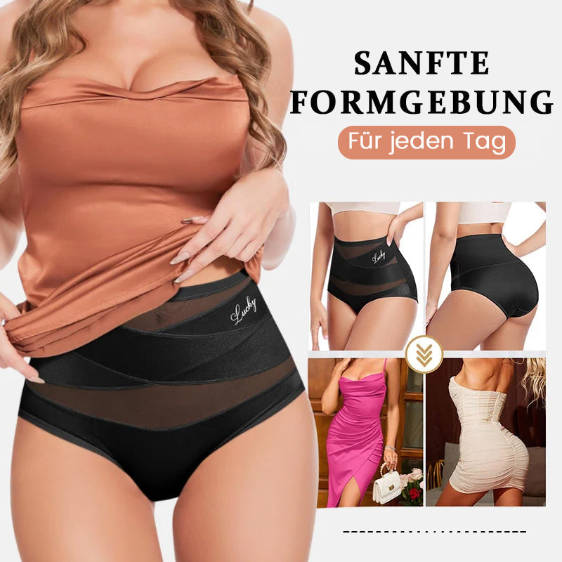 Plus-Size-Unterwäsche mit hohem Bund, starker Bauchkontrolle und atmungsaktiven Mesh-Einsätzen