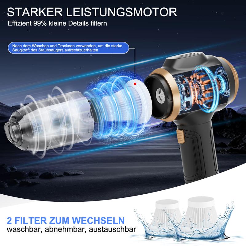 Akku-4-in-1-Handstaubsauger und Luftgebläse – tragbares, wiederaufladbares Reinigungsgerät