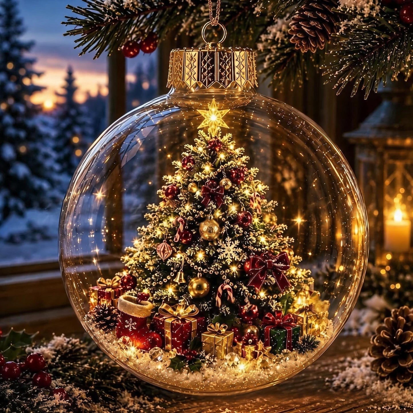 🎄Leuchtendes Weihnachts-Diorama-Ornament – Eine winzige Winterwelt in deiner Handfläche👼
