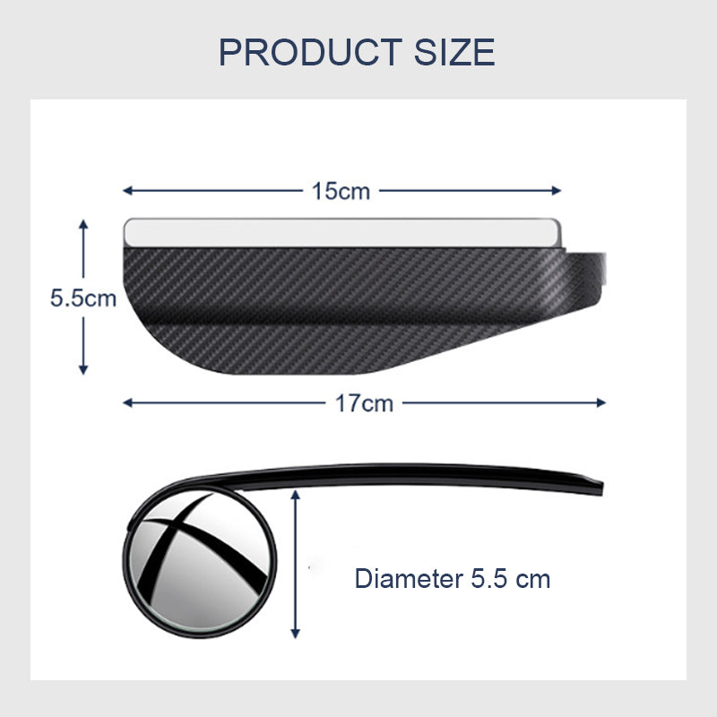 Kleiner runder Rückspiegel mit regenabweisenden Augenbrauen (1 Paar)