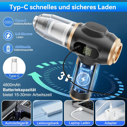 Akku-4-in-1-Handstaubsauger und Luftgebläse – tragbares, wiederaufladbares Reinigungsgerät