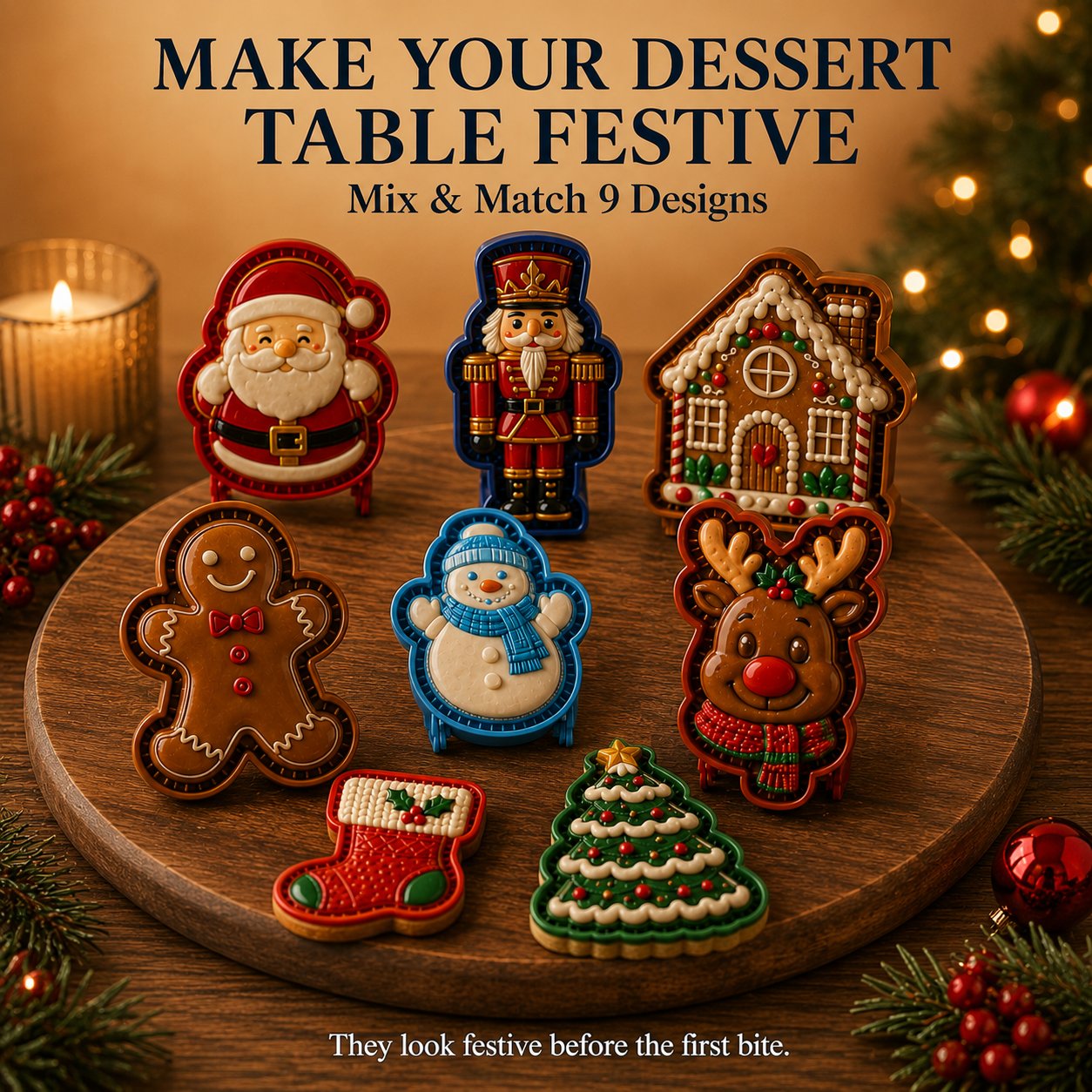 🎄 8-teilige Weihnachts-Mini-Törtchenform-Kollektion