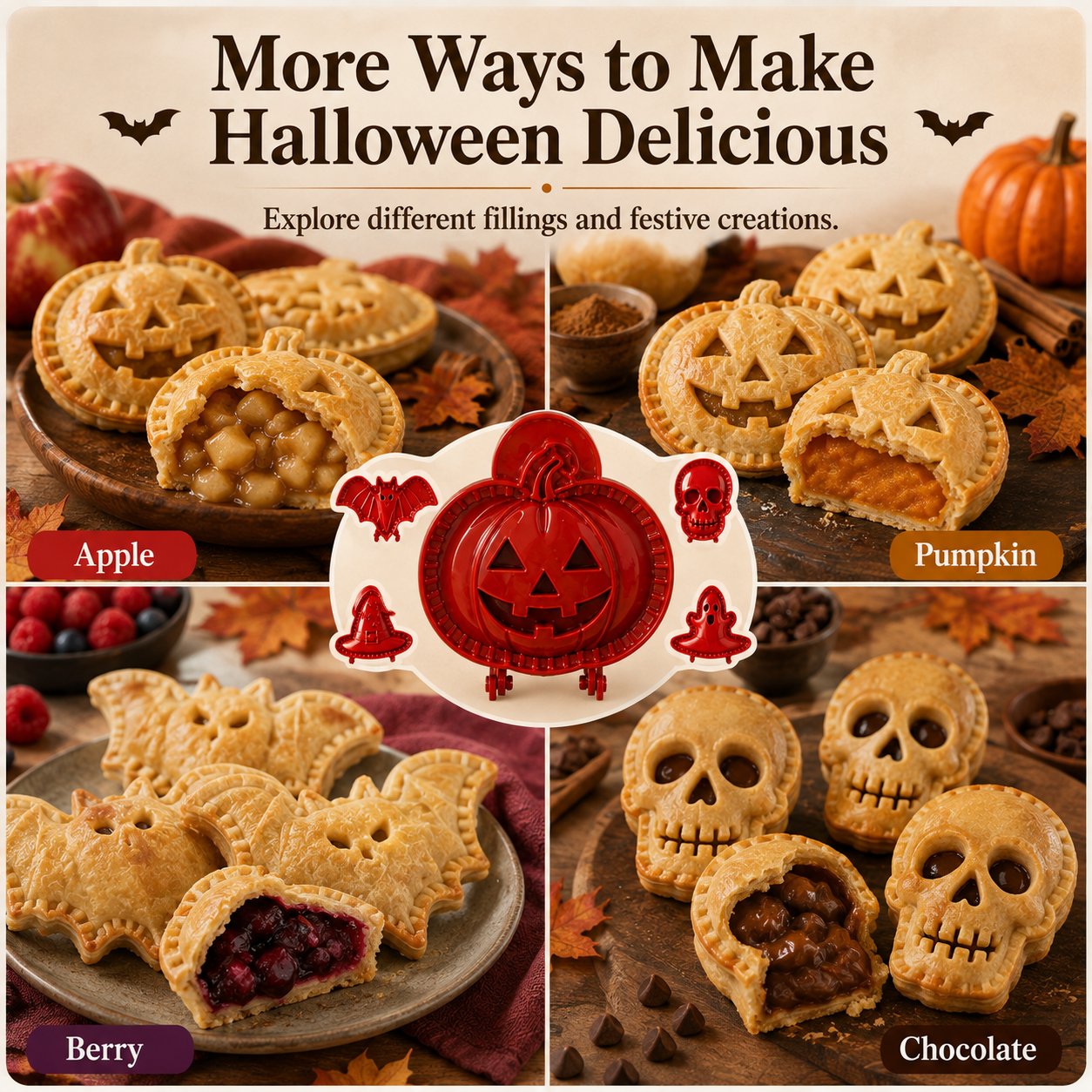 🎃 8-teiliges Halloween-Set mit Mini-Hand-Pie-Formen