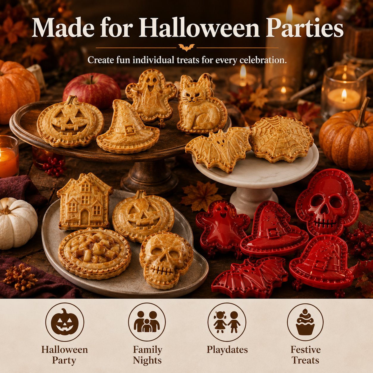 🎃 8-teiliges Halloween-Set mit Mini-Hand-Pie-Formen