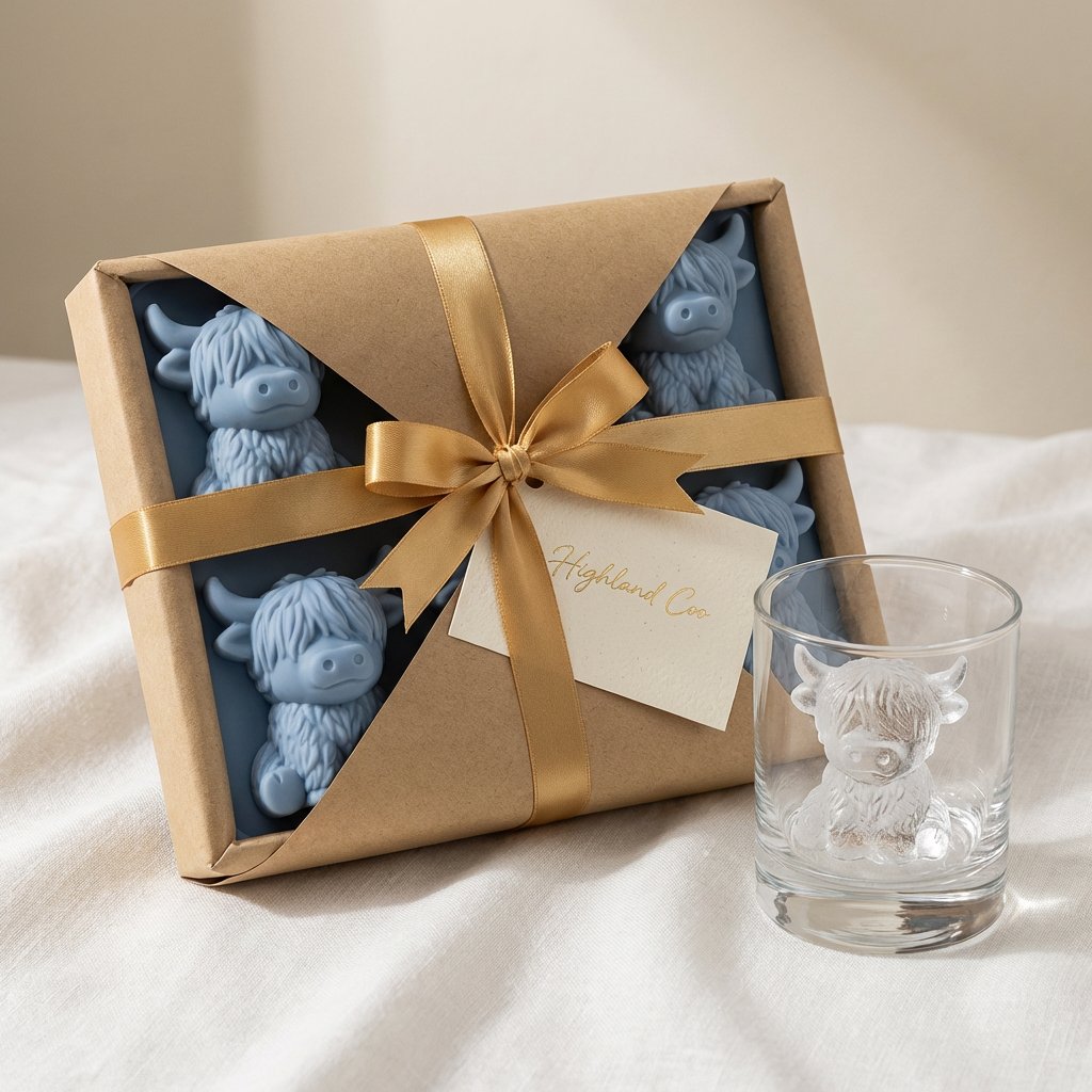 🐮 Mini-Eiswürfelform „Highland Cow“ – Niedliche 3D-Eiswürfel für Getränke, Partys und Geschenke