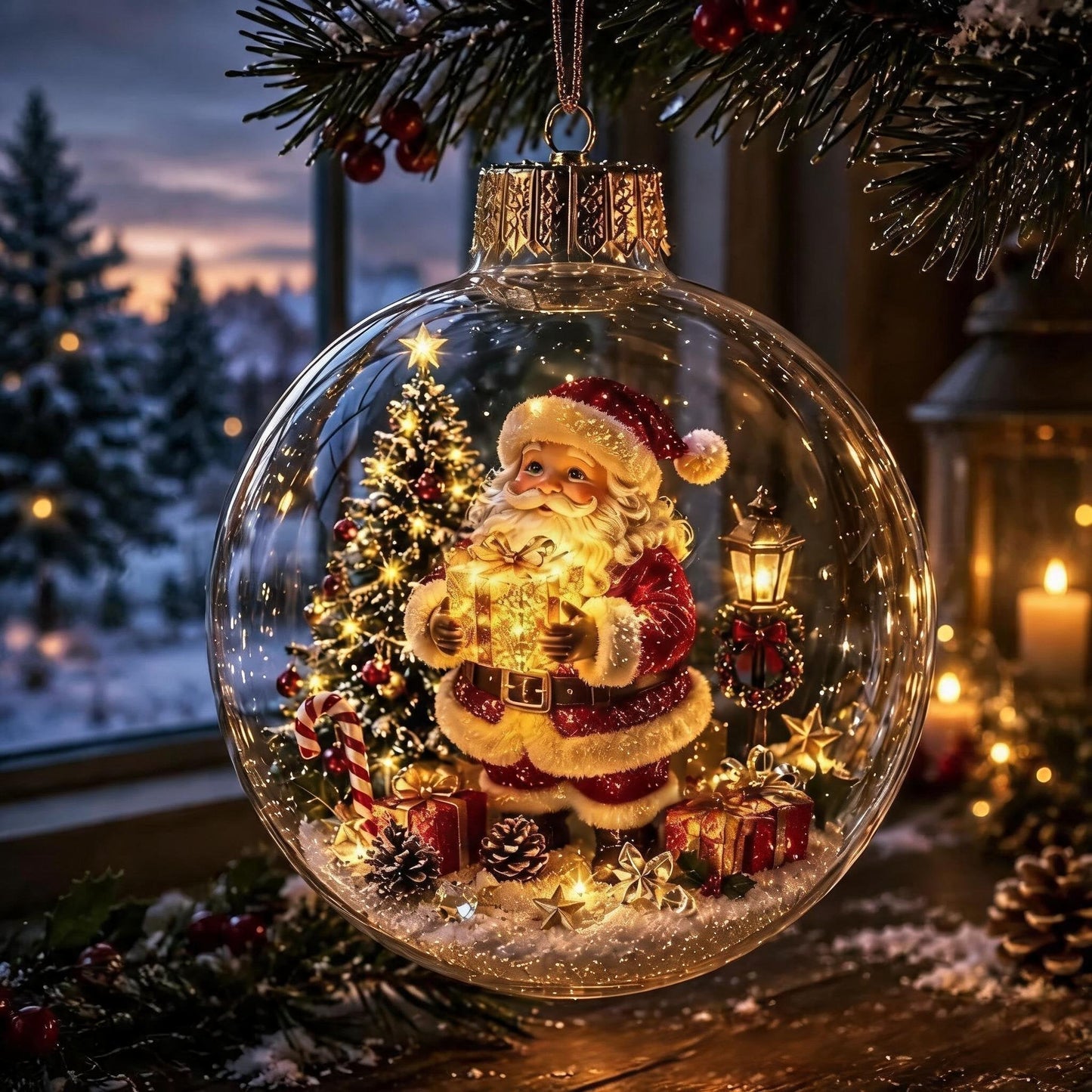 🎄Leuchtendes Weihnachts-Diorama-Ornament – Eine winzige Winterwelt in deiner Handfläche👼
