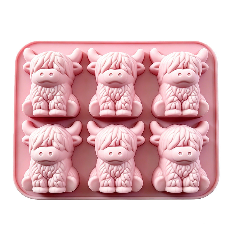 🐮 Mini-Eiswürfelform „Highland Cow“ – Niedliche 3D-Eiswürfel für Getränke, Partys und Geschenke