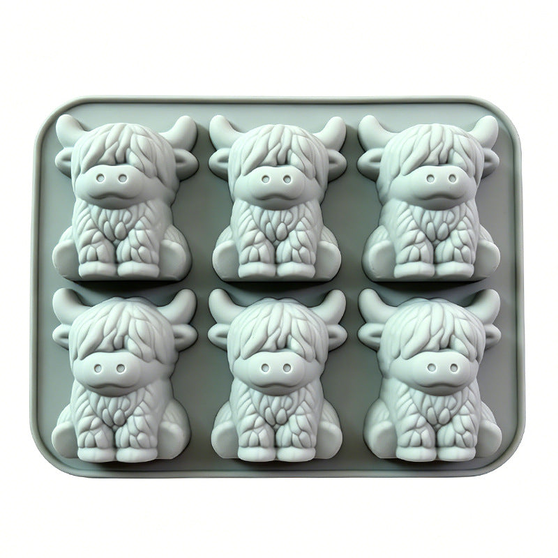 🐮 Mini-Eiswürfelform „Highland Cow“ – Niedliche 3D-Eiswürfel für Getränke, Partys und Geschenke