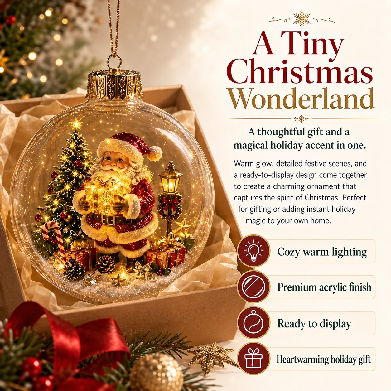 🎄Leuchtendes Weihnachts-Diorama-Ornament – Eine winzige Winterwelt in deiner Handfläche👼