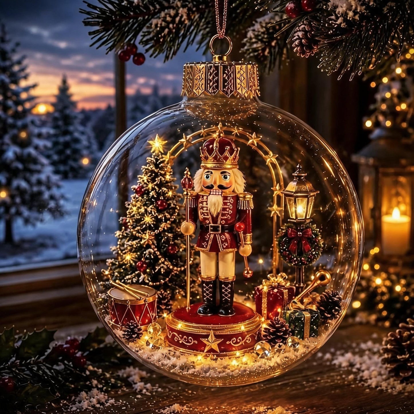 🎄Leuchtendes Weihnachts-Diorama-Ornament – Eine winzige Winterwelt in deiner Handfläche👼
