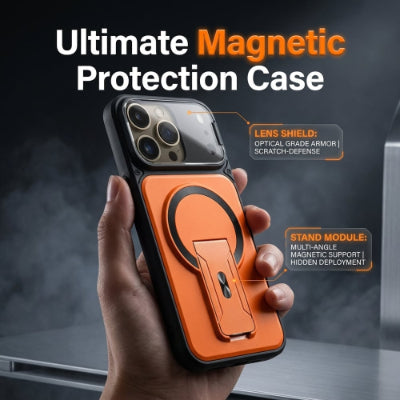 MagSafe-Magnethülle mit Kameraobjektivabdeckung und unsichtbarem Ständer