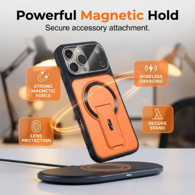 MagSafe-Magnethülle mit Kameraobjektivabdeckung und unsichtbarem Ständer