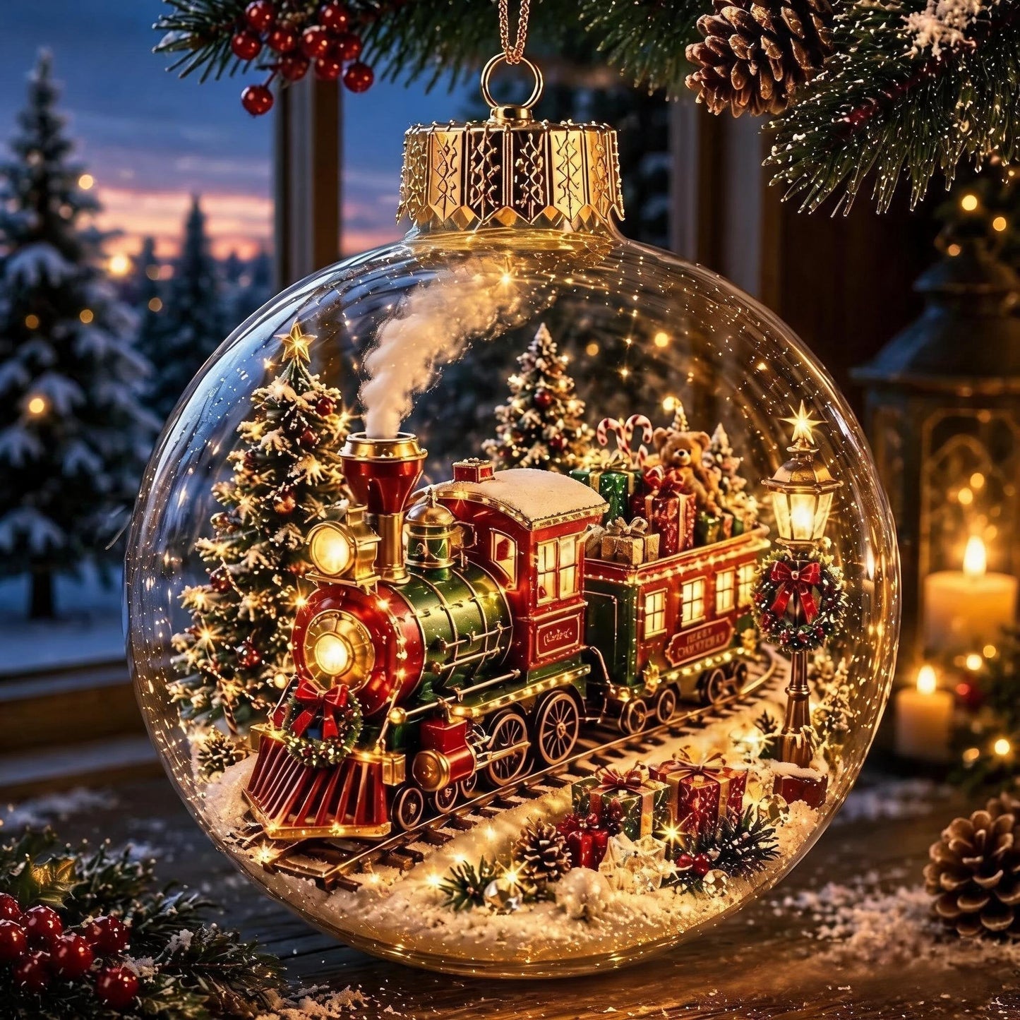 🎄Leuchtendes Weihnachts-Diorama-Ornament – Eine winzige Winterwelt in deiner Handfläche👼