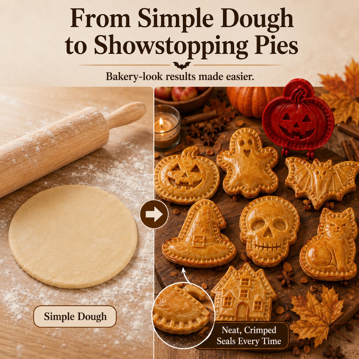 🎃 8-teiliges Halloween-Set mit Mini-Hand-Pie-Formen