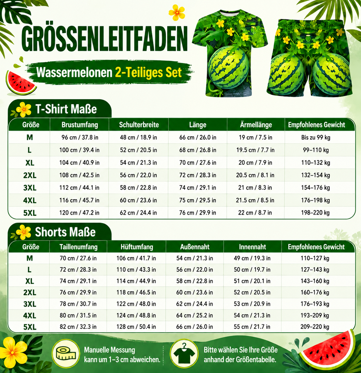 🍉 Lustiges T-Shirt-Set mit Wassermelonen-Motiv