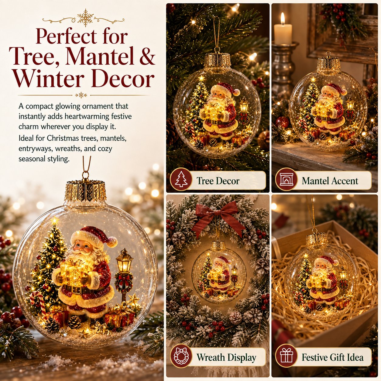 🎄Leuchtendes Weihnachts-Diorama-Ornament – Eine winzige Winterwelt in deiner Handfläche👼