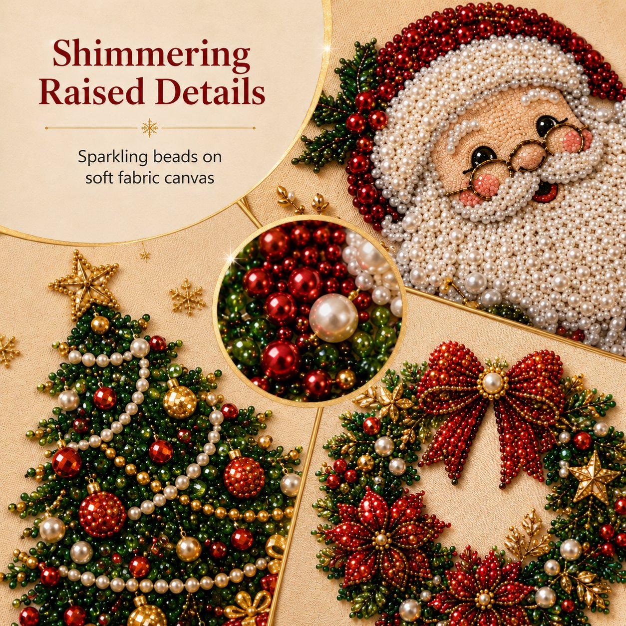 🧘Entspannend & für Anfänger geeignet – 🎨💎DIY-Weihnachts-Perlen-Diamantmalerei-Set
