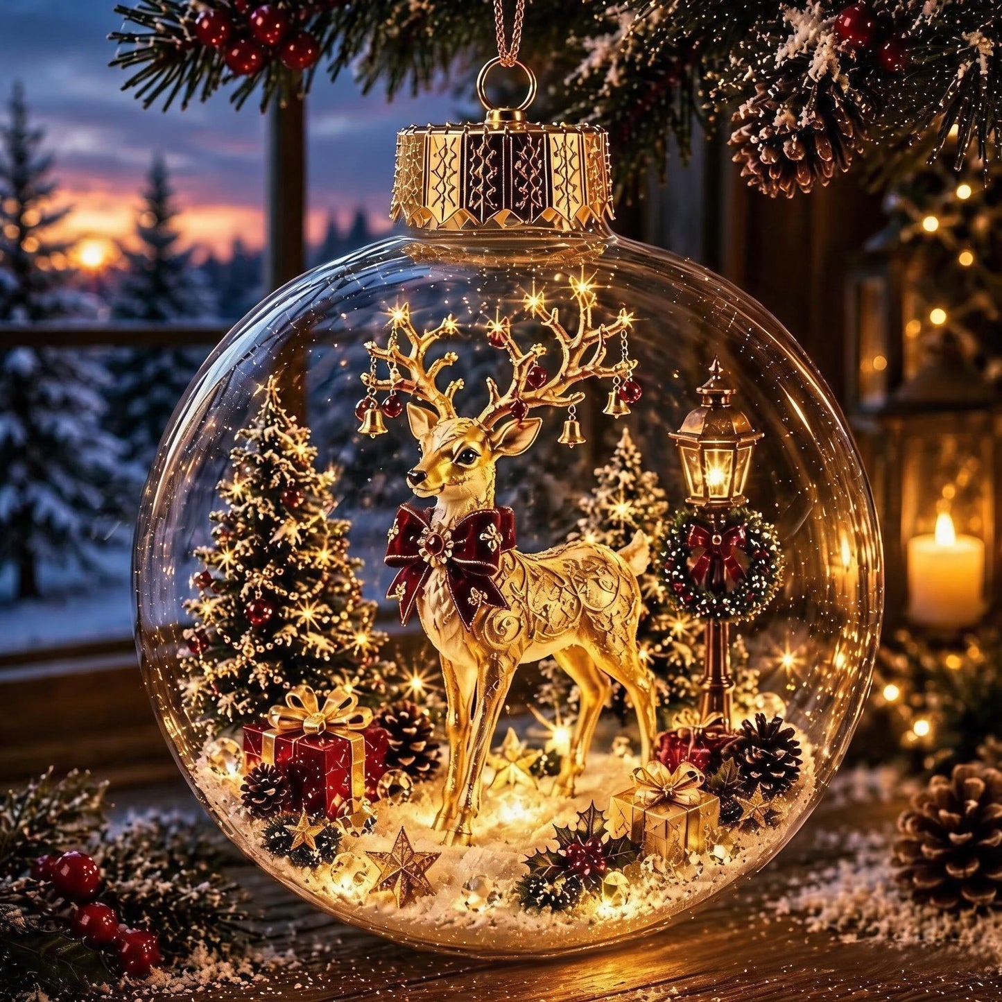 🎄Leuchtendes Weihnachts-Diorama-Ornament – Eine winzige Winterwelt in deiner Handfläche👼