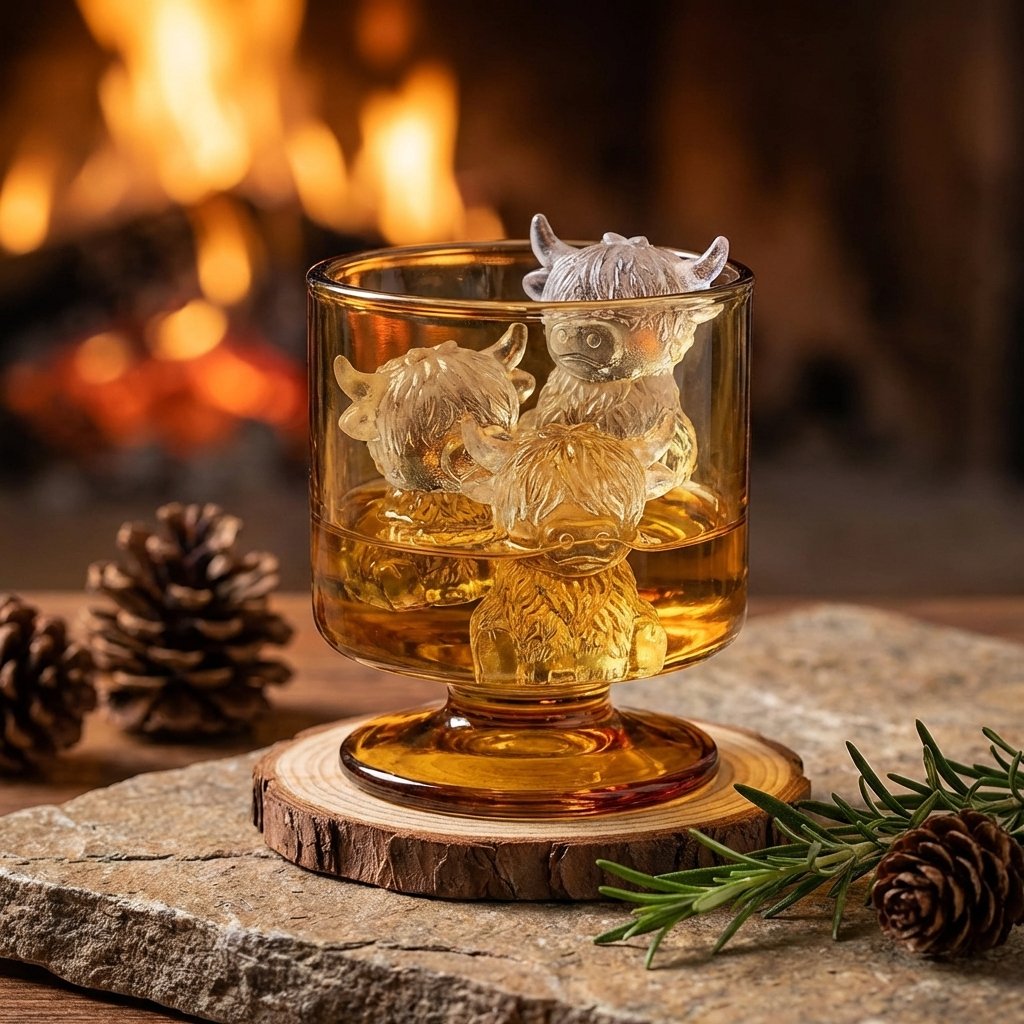 🐮 Mini-Eiswürfelform „Highland Cow“ – Niedliche 3D-Eiswürfel für Getränke, Partys und Geschenke