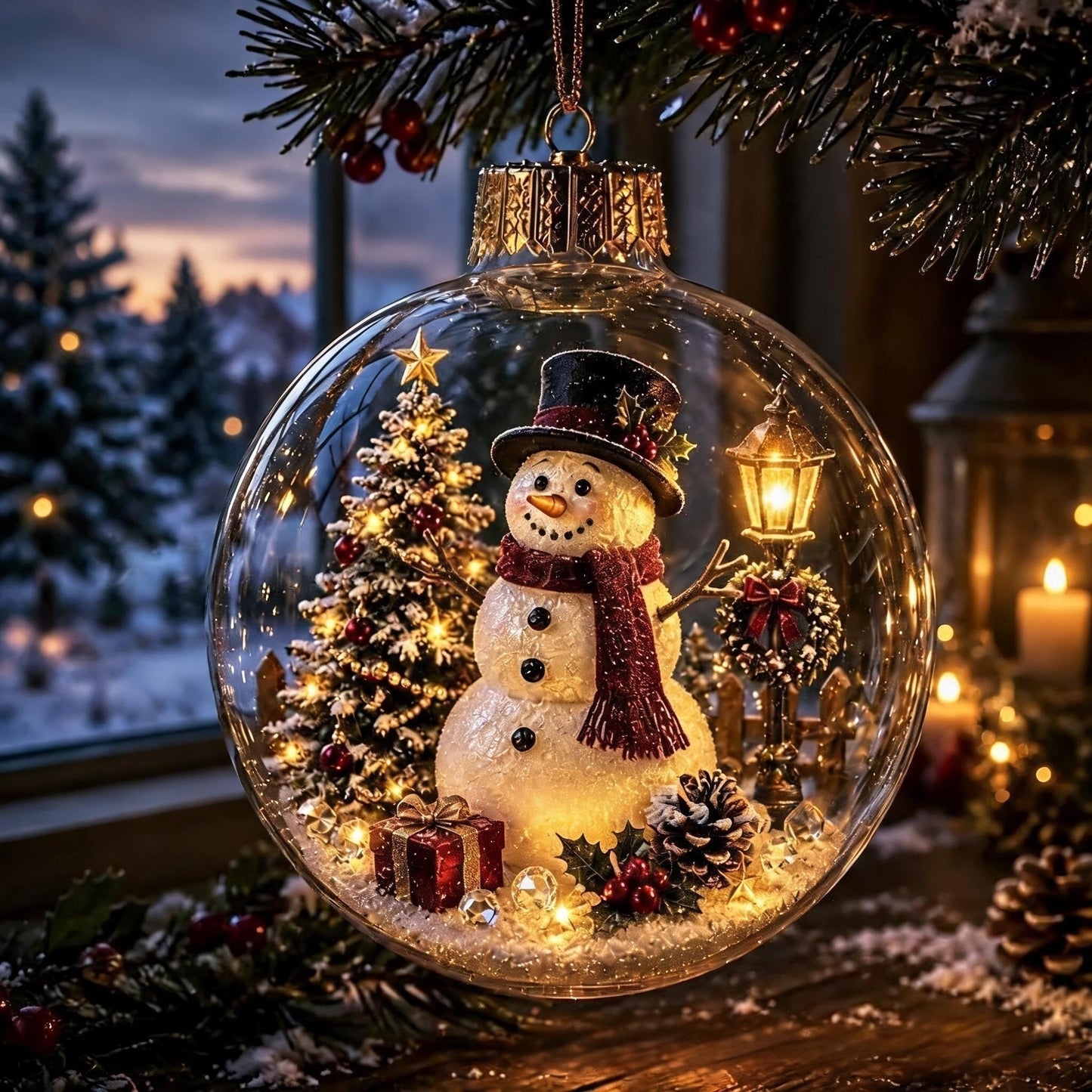 🎄Leuchtendes Weihnachts-Diorama-Ornament – Eine winzige Winterwelt in deiner Handfläche👼