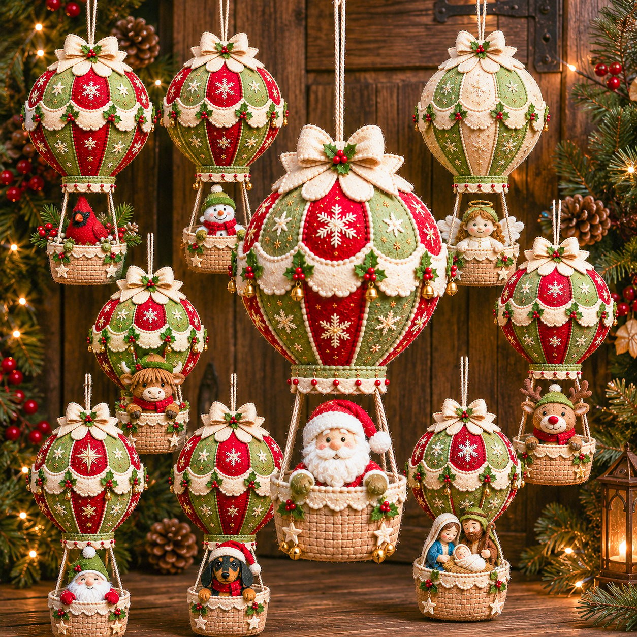 🎈 DIY-Bastelset für eine weihnachtliche Heißluftballon-Dekoration zum Aufhängen