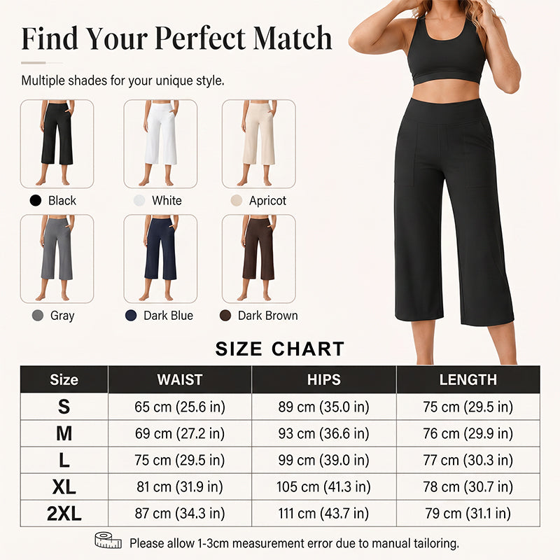 Damen-Cropped-Hose mit hoher Taille aus Stretchstoff