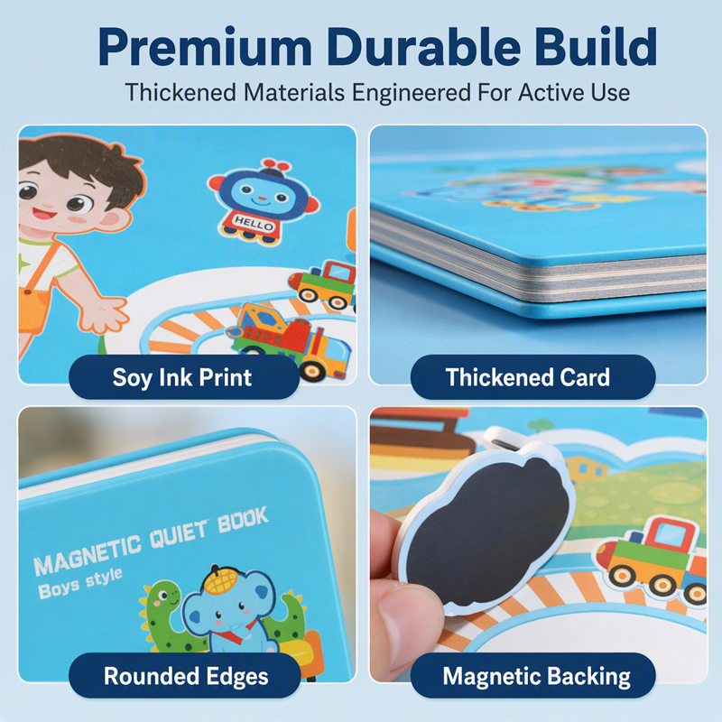 🧩 🧒 Magnetisches Quiet-Book für Kinder – Faltbare Puzzle-Szenen, magnetisch und lehrreich – Fördert die Kreativität und das Lernen bei Jungen und Mädchen ✨
