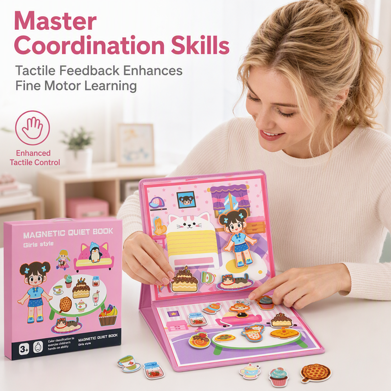 🧩 🧒 Magnetisches Quiet-Book für Kinder – Faltbare Puzzle-Szenen, magnetisch und lehrreich – Fördert die Kreativität und das Lernen bei Jungen und Mädchen ✨