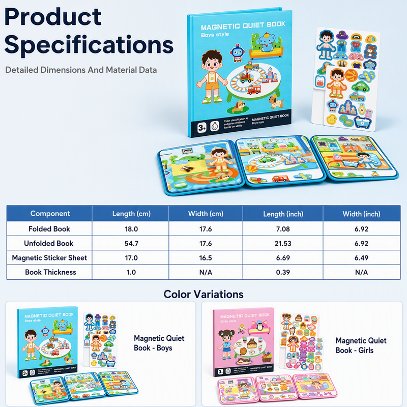 🧩 🧒 Magnetisches Quiet-Book für Kinder – Faltbare Puzzle-Szenen, magnetisch und lehrreich – Fördert die Kreativität und das Lernen bei Jungen und Mädchen ✨