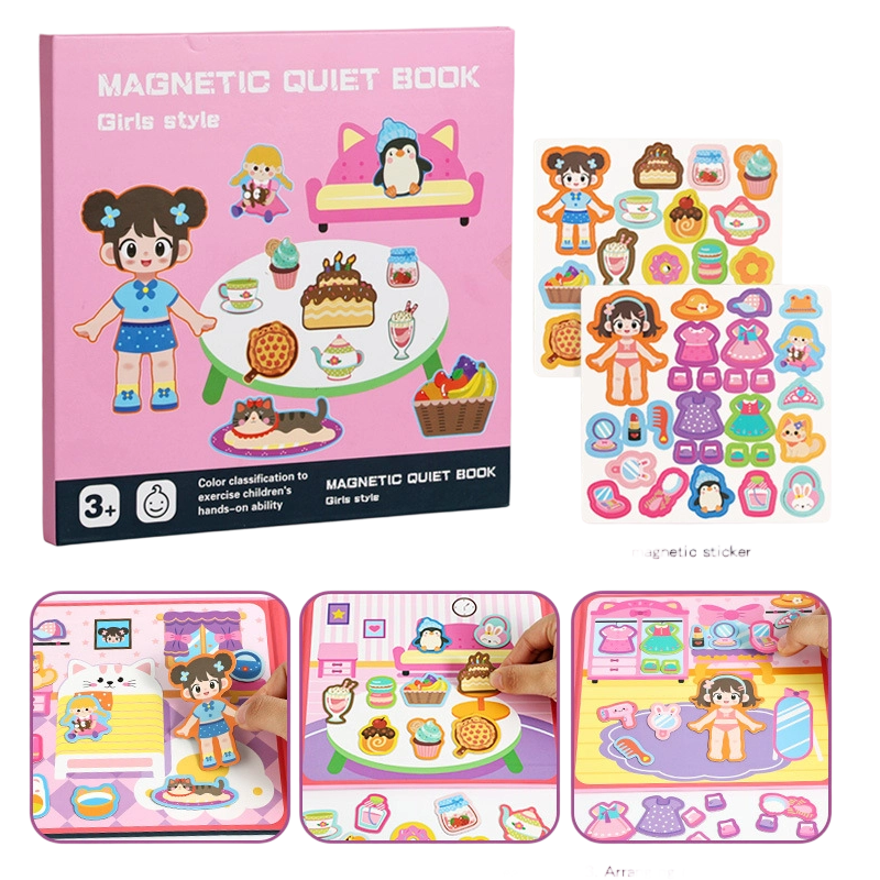 🧩 🧒 Magnetisches Quiet-Book für Kinder – Faltbare Puzzle-Szenen, magnetisch und lehrreich – Fördert die Kreativität und das Lernen bei Jungen und Mädchen ✨